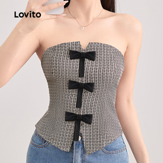 Lovito เสื้อกล้ามโบว์คัลเลอร์บล็อคธรรมดาแบบลําลองสําหรับผู้ห…