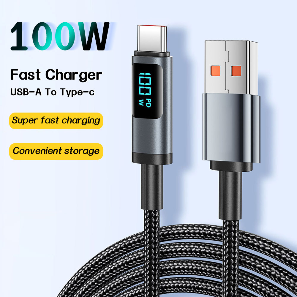สายชาร์จ USB Type C เป็น USB C 100W 5A สําหรับ สายเคเบิล จอแสดงผลดิจิตอล QC PD สายชาร์จเร็ว สําหรับ