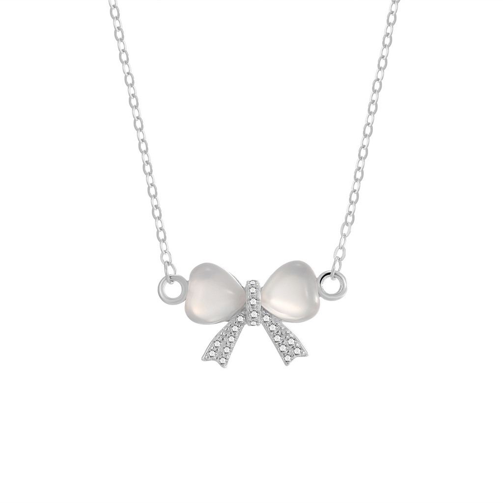 สร้อยคอจี้โบว์  เหมาะกับสาวหวานน่ารัก สไตล์เกาหลี    เครื่องประดับผู้หญิง พร้อมส่ง