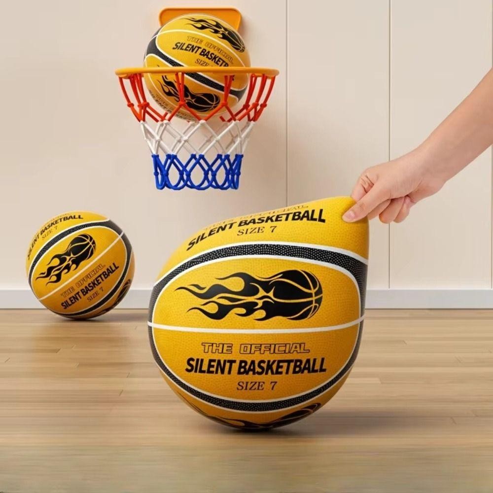 Vortexpulse Indoor Training Quiet Ball, Low Decibel High Elasticity Silent Bouncing Basketball, Impact-Resistant Foam High Density Foam Elastic Practice Ball Playroom