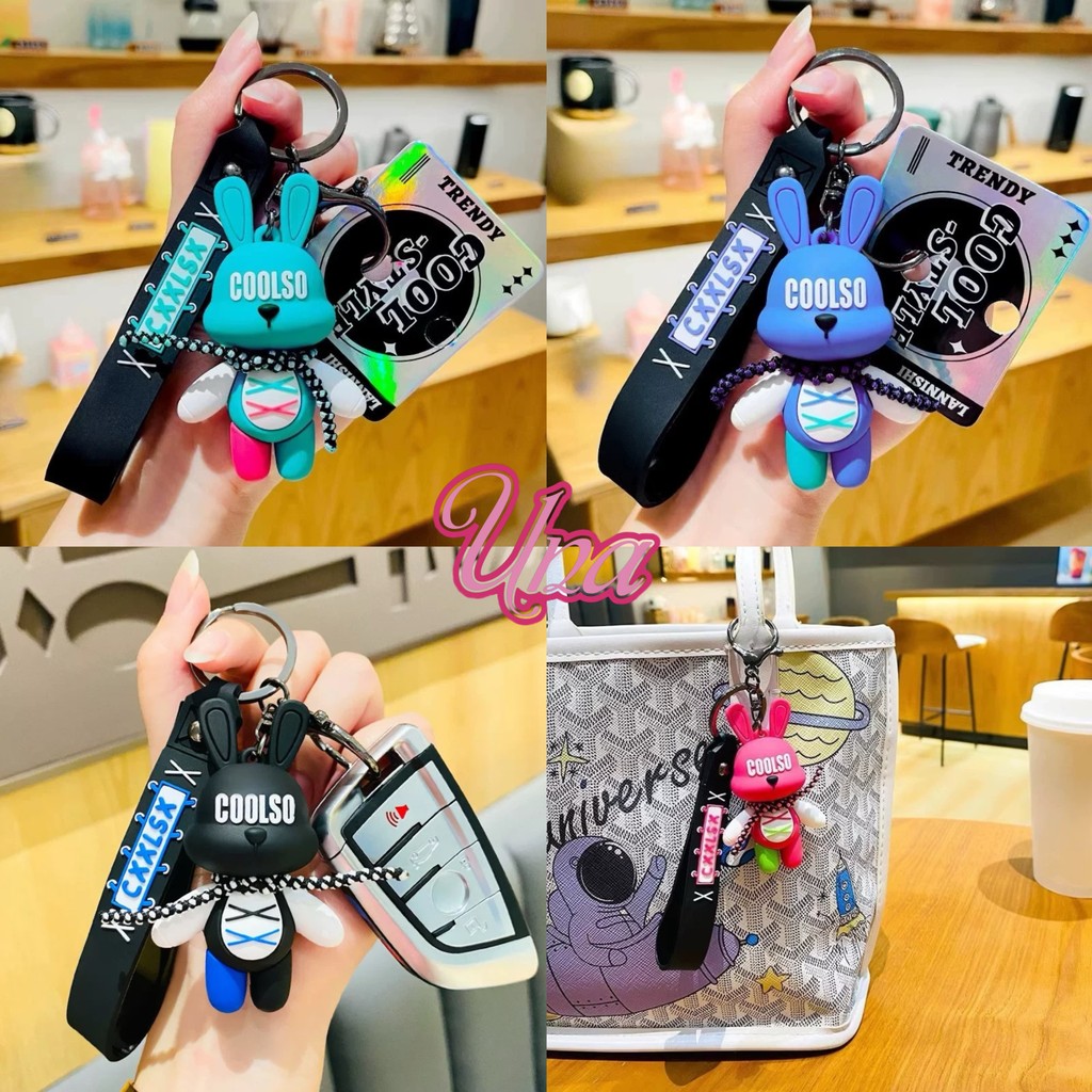Una Gift Shop(A163)พวงกุญแจ จี้การ์ตูนกระต่ายน่ารัก ขนาดเล็ก แบบสร้างสรรค์ สวยหรู เหมาะกับของขวัญ สําหรับกระเป๋านักเรียน