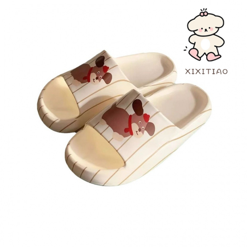 Xixtiao ฤดูร้อนคู่ EVA ในร่มสบาย Home Influencer การ์ตูนน่ารักลูกสุนัขรองเท้าแตะรองเท้าแตะห้องน้ํารองเท้าแตะผู้ชายผู้หญิง