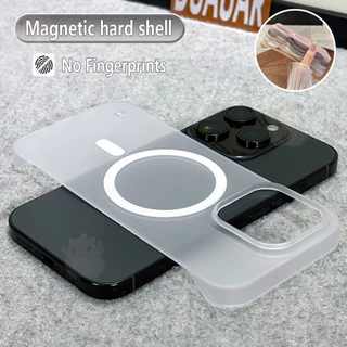 หรูหราบางเฉียบกึ่งโปร่งใสช็อกทนฮาร์ดปกหลังสําหรับ ไอโฟน iPhone Air 17 Pro Max 16 15 14 13 12 11 มือโปร สูงสุด บวก ไม่มีกรอบ เคลือบแม่เหล็กกรณีโทรศัพท์