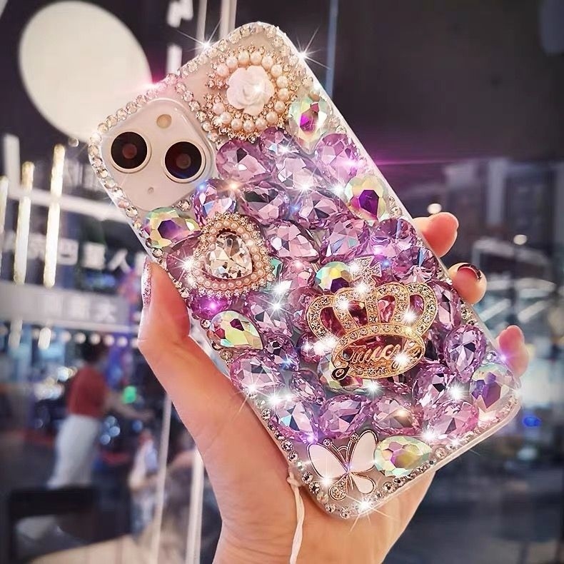 เหมาะสําหรับ แอปเปิล 15 เคสโทรศัพท์ ไอโฟน16 แสงหรูหรา 16โปรแม็กซ์ เคสเพชร 15มือโปร มงกุฎ 1314 กันกระแทก