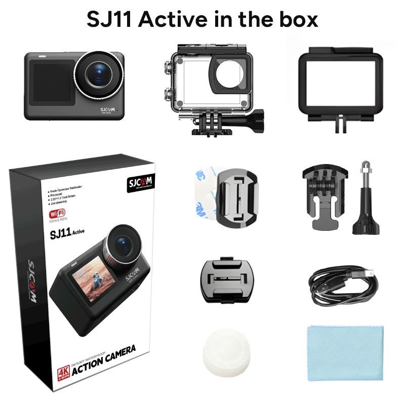 Sjcam SJ11 กล้องแอคชั่นแคมเมรา 4K, ใต้น้ํากันน้ํา 5M, กล้องติดหมวกกันน็อคมอเตอร์ไซค์ [h0F181qp]