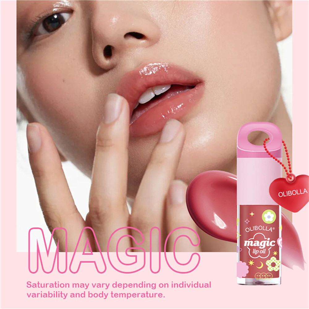 ใหม่ ลิปกลอส Magic lip oil เมจิกลิปออยล์ ลิปออยซ้อก้าด ลิป กลอส ลิปซ้อการ์ด ลิปสติก เครื่องสําอาง Lip Glaze 【goob】