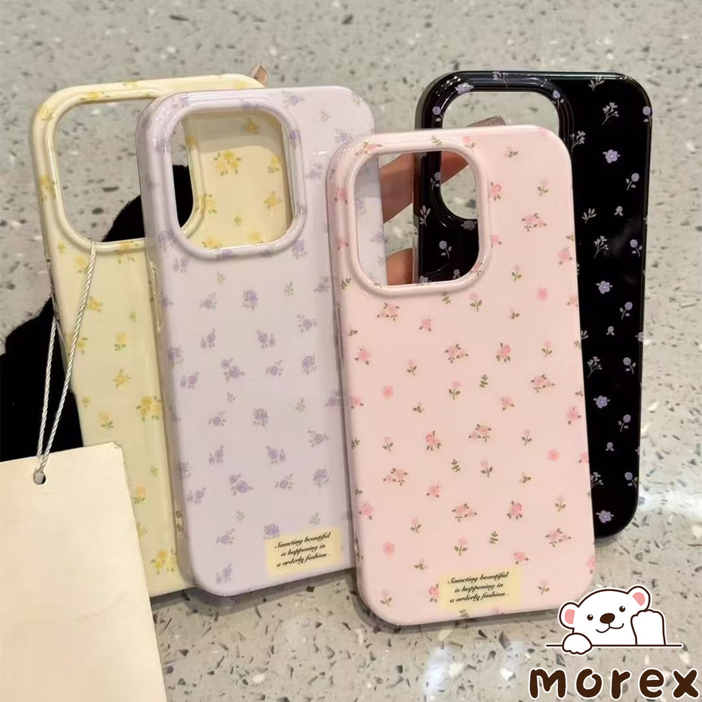 เคสไอโฟน16 เคส IPhone 16 13 11 12 15 14 Pro Max XS XR X Max 8  7 Plus SE 2020 ปกอ่อน TPU ดอกไม้หักสีสันสดใสสด