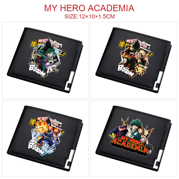 2025 My Hero Academia PU Bifold Wallet สําหรับเด็กกระเป๋าสตางค์อนิเมะแบบสั้นพร้อมที่ใส่บัตร