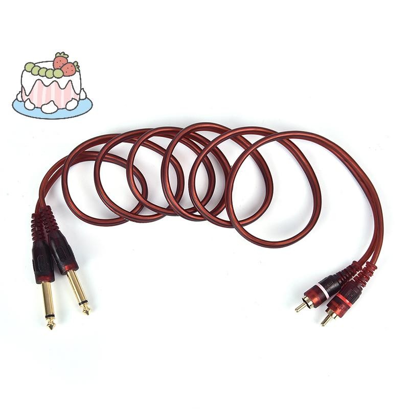 [Sep] สายเคเบิล 1.5 ม. สายสัญญาณเสียงผสมตัวผู้ RCA ตัวผู้เป็นคู่ 6.35 มม. 1/4 นิ้ว