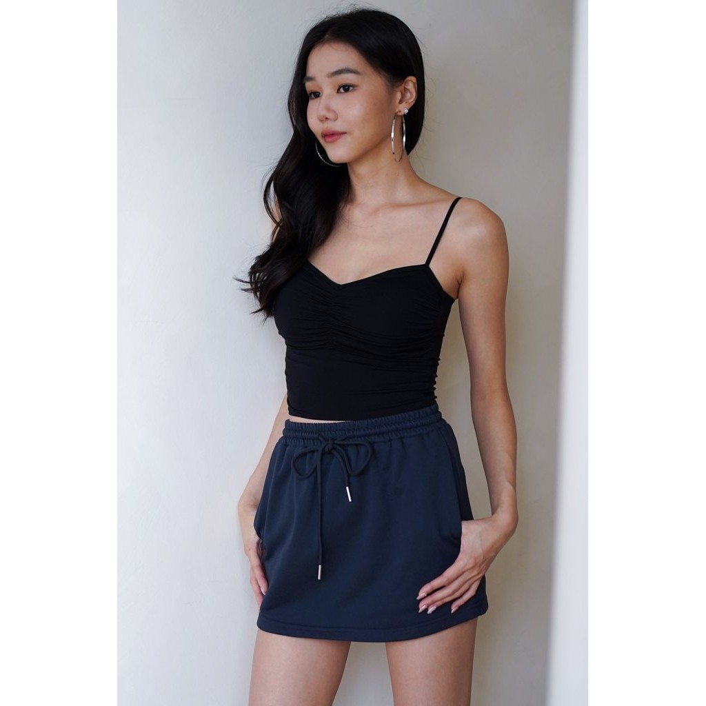 เสื้อ Delah Sweetheart Ruch (สีดํา)