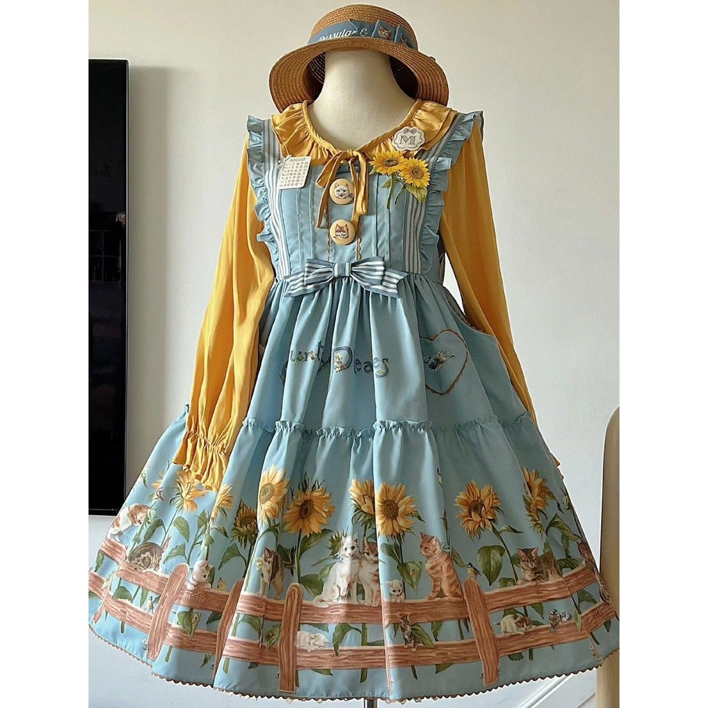 3.30 Falling * Cat and Sunflower * Polaris Star China Brand Original lolita lolita lolita กระโปรงขนา