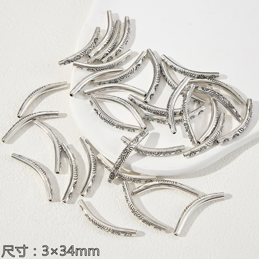 [JIN] Retro ทิเบตเงินใหม่สไตล์จีน,โลหะผสม Spacer ลูกปัดข้อศอก,ทําด้วยมือ diy วัสดุเครื่องประดับอุปกรณ์เสริม - รูปที่ 7