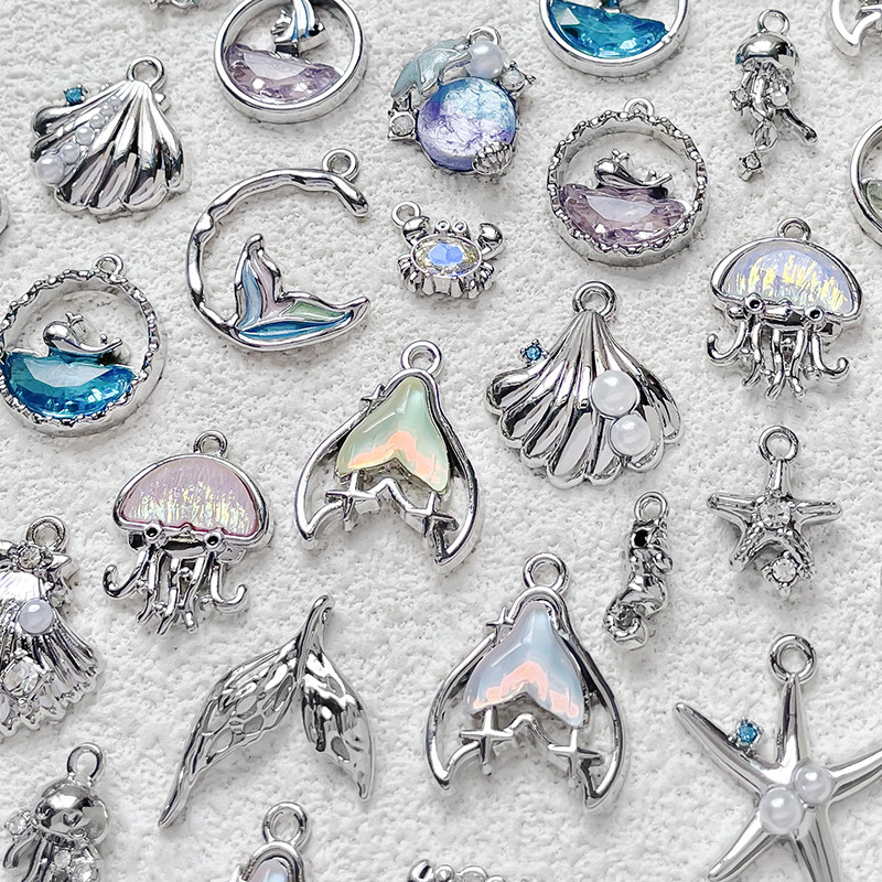 Ins Blue Ocean Series Alloy Shell ปลาดาว Dolphin จี้ diy Handmade สร้อยข้อมือสร้อยคอลูกปัดอุปกรณ์เสริม - รูปที่ 3