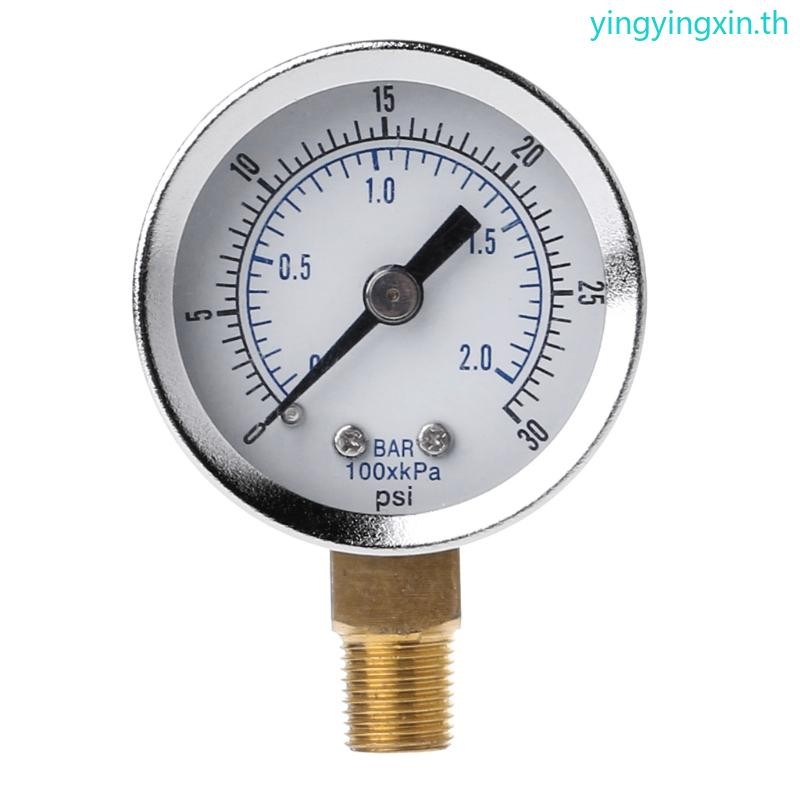 Yin Utility Pressure Gauge 0-30psi 0-2bar เกจวัดไฮดรอลิกแรงดันต่ํา Dual Scale