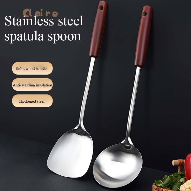 COD ตะหลิว กระบวย สแตนเลส 304 แท้ ด้านไม้คุณภาพดี ทนทาน เกรดพรีเมียม  Claire - รูปที่ 2