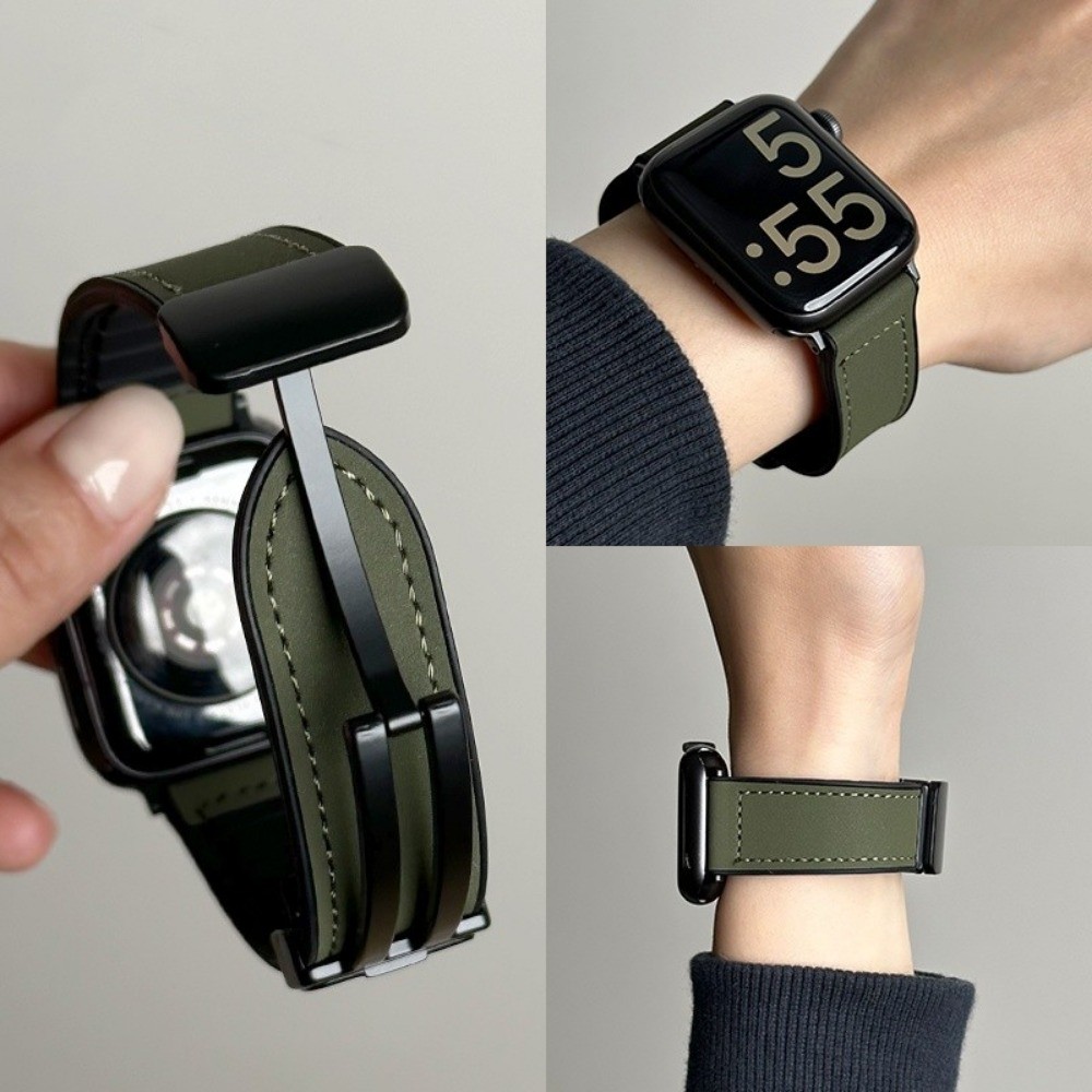 22 มม.สายหนังเปลี่ยนสร้อยข้อมือสําหรับ Redmi Watch 6/5/4 Active Lite Xiaomi Watch 5/S4/S3/S1 Active /S1 Pro / Mi Watch สีกีฬาแม่เหล็ก
