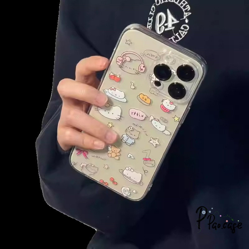 เคส เข้ากันได้กับ IPhone 11 16 15 13 14 12 Pro Max 8 7 14 15 Plus XR XS X Max SE เคสใสลายการ์ตูนแมวผูกโบว์สุดสร้างสรรค์ ราคา ถูกที่สุด ดีลบีเคเค แกลเลอรีภาพที่ 8