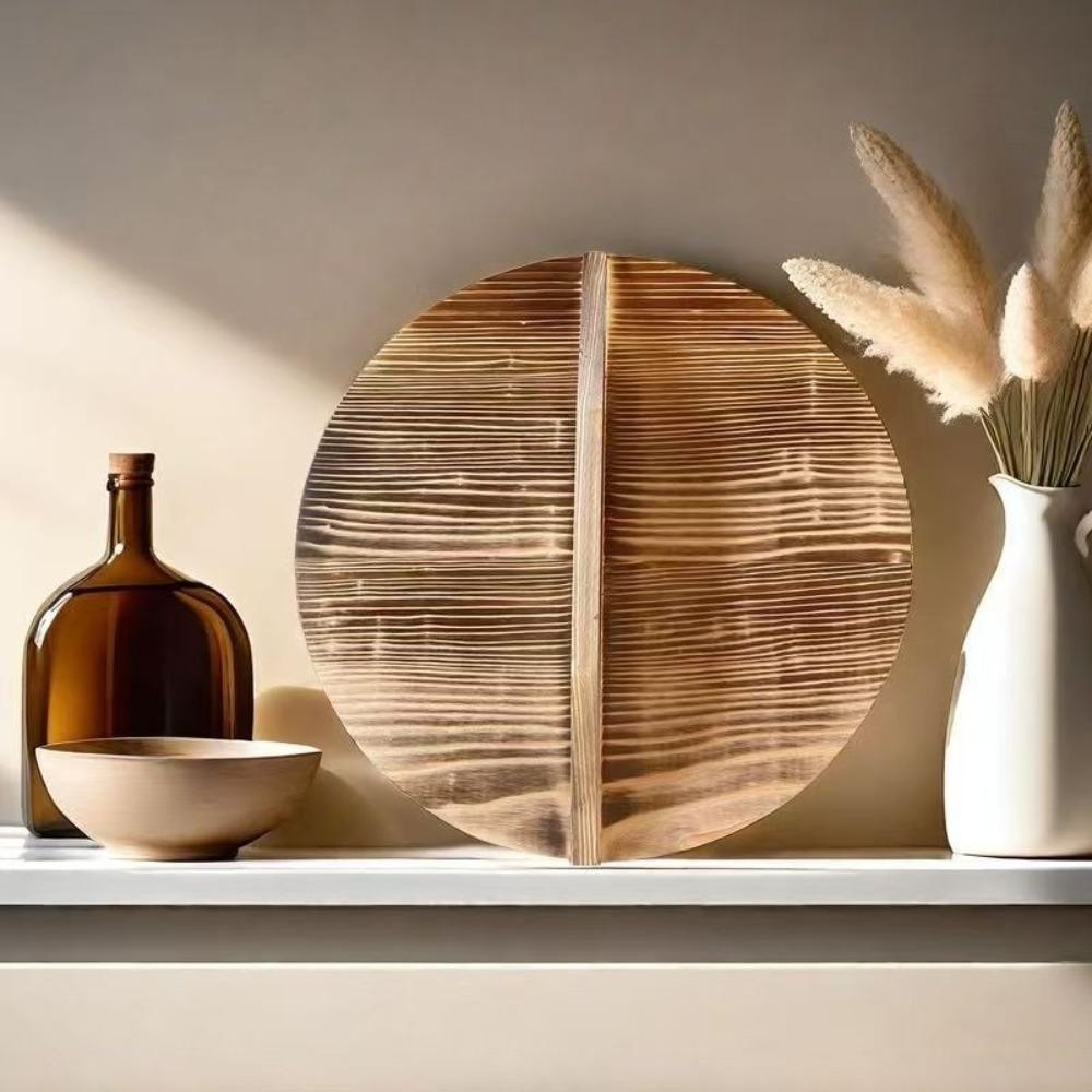 YUPEI ฝาครอบหม้อไม้, 22-34 ซม.ป้องกันการลวกกระทะเหล็กฝาปิด, รอบแบบดั้งเดิม Universal Fir หม้อไม้ฝาปิดอุปกรณ์ครัว - รูปที่ 6