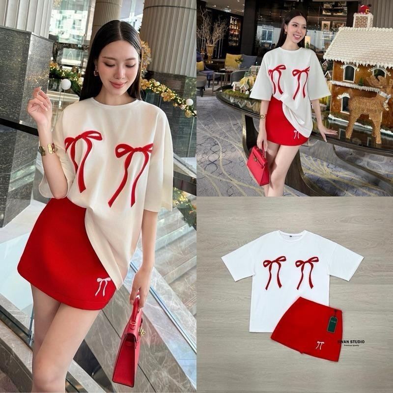 PD (พร้อมส่ง) ชุดใส่ไปเที่ยวห้าง ชุดไปเดินเล่น งานป้าย Swan250 PD.shop