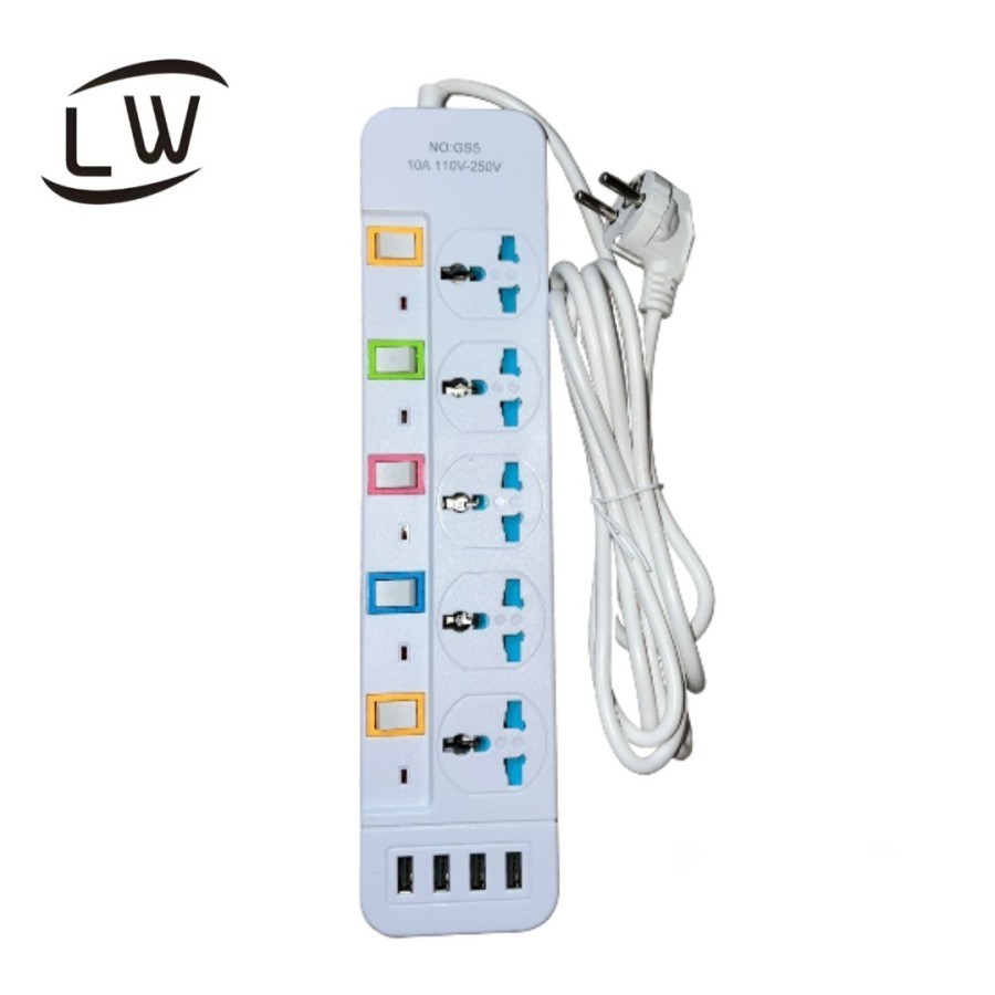 3M MULTI ซ็อกเก็ตซ็อกเก็ต 5 หลุมและ 4 หลุม USB GS5 110V-250V HQ