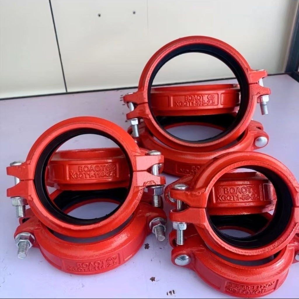 Grooved Fire Pipe Fittings Steel Clamp Connector Rigid Fittings Quick Fire Pipe Connector Accessorie