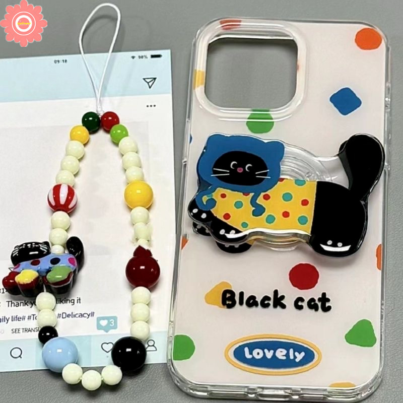 สําหรับ Infinix Smart 9 7 6 8 5 Plus Hot 30i 40i 50 50i ITEL A70 Hot 40 11 30 10 Play Plus Tecno Spark 10 20 Pro GO 20C 10C หมายเหตุ 40 30 Pro Camon 20 แมวน่ารักวงเล็บ สร้อยข้อมือ Imd Case