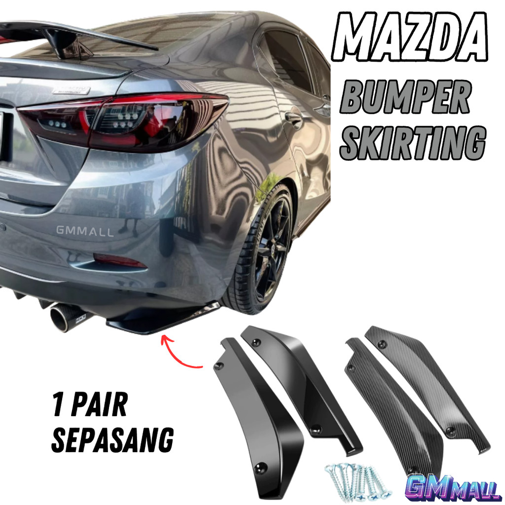 MAZDA 2 3 ด้านหน้าด้านหลังมุมกันชน Lip Skirting Diffuser Splitter Protector Guard bodykit mazda3