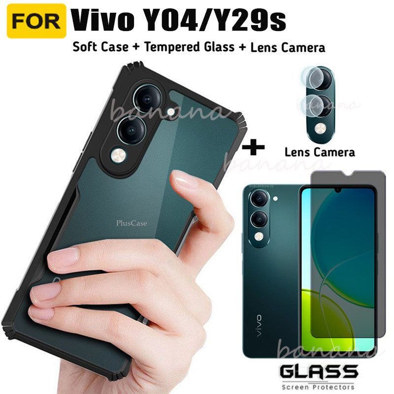 สําหรับ Vivo Y04 เคสโทรศัพท์กันกระแทก Vivo Y29S Y29 5G Y19S Y03 ความเป็นส่วนตัวกระจกนิรภัยป้องกันหน้