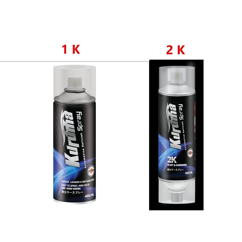 สเปรย์ เคลียร์ 1K แลคเกอร์ 2K Kuruma ขนาด 400 มล. สำหรับรถยนต์และจักรยานยนต์ (Kuruma Aerosol Spray)