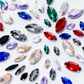 50ชิ้นผสมขนาดตาม้าแก้วคริสตัลหินกรงเล็บ พลอยเทียม เย็บบนชุดแ…