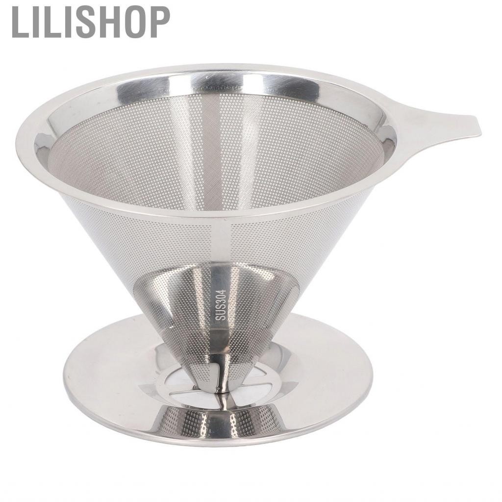 Lilishop Pour Over Coffee Dripper Micro Mesh Filter 304 Stainless Steel Slow Drip