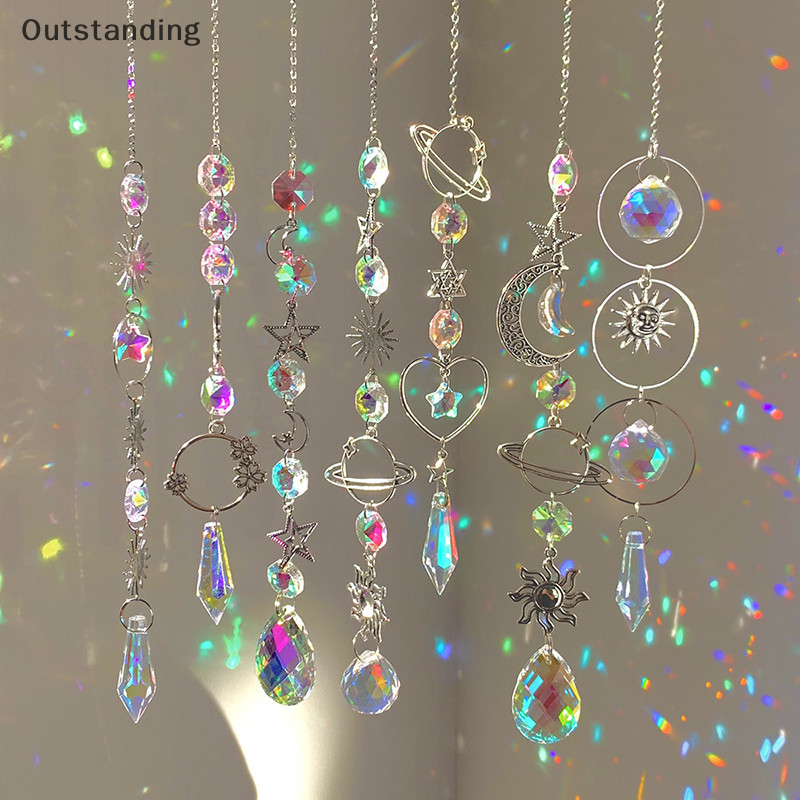 จี้คริสตัลที่โดดเด่น Garden Suncatcher Wind Chimes Rain Prism คริสตัลสําหรับตกแต่งหน้าต่างใหม่ - รูปที่ 3