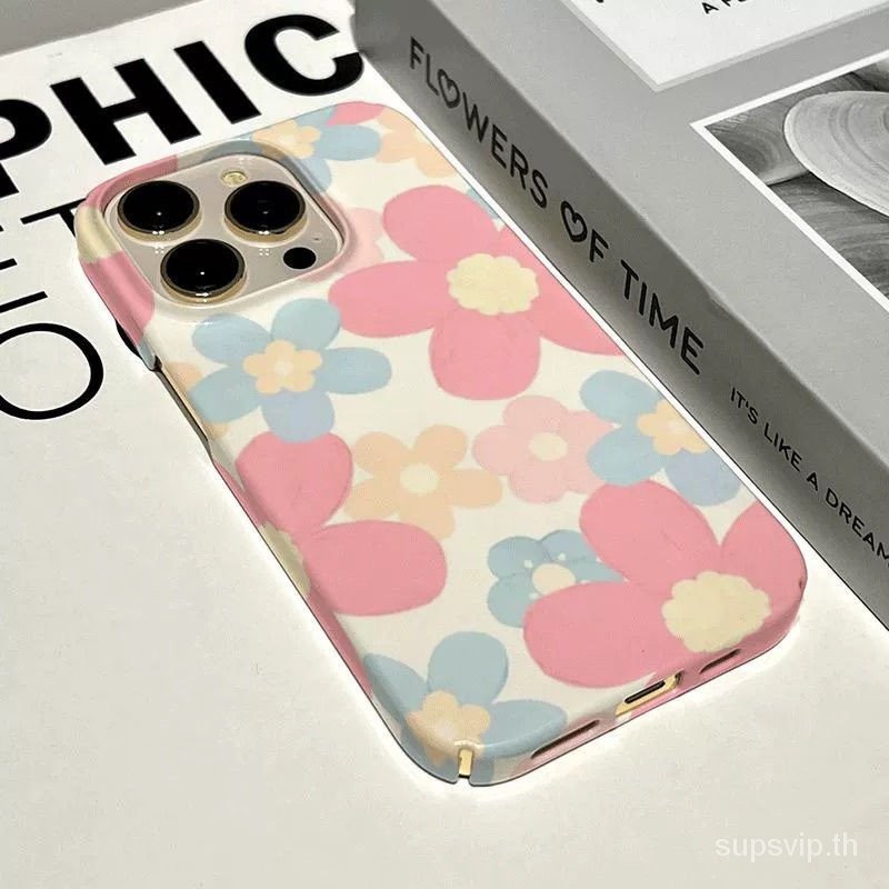 เคสโทรศัพท์มือถือ กันกระแทก เต็มจอ ลายดอกไม้ สําหรับ Apple iPhone 11promax xr xsmax 13 pro 13promax 14promax 14 15 pro max 14promax 7 8 plus