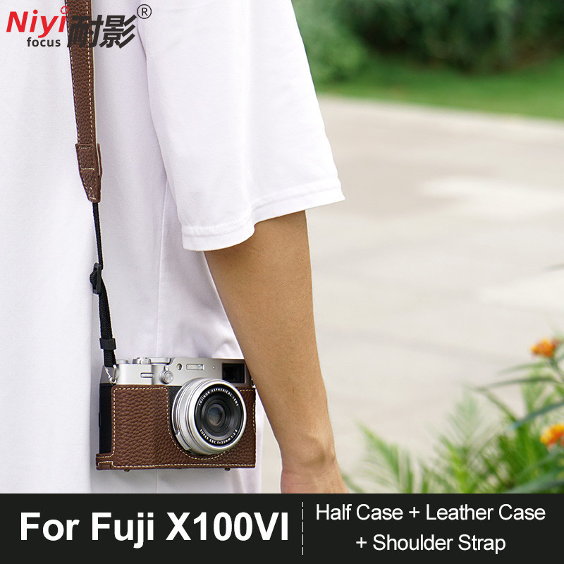 เคสกระเป๋าหนัง PU นิ่ม สไตล์เรโทร พร้อมสายคล้องไหล่ สําหรับ Fujifilm X100V X100VI