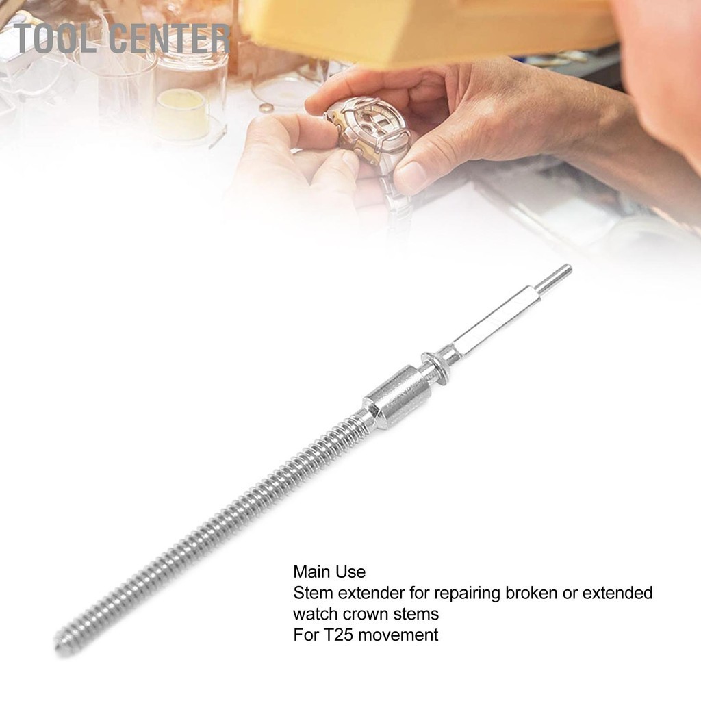 Tool Center เปลี่ยนนาฬิกาโลหะไขลาน Stem สแตนเลสนาฬิกา Crown Spring Bar สำหรับ T25 นาฬิกาซ่อมเครื่องมือ