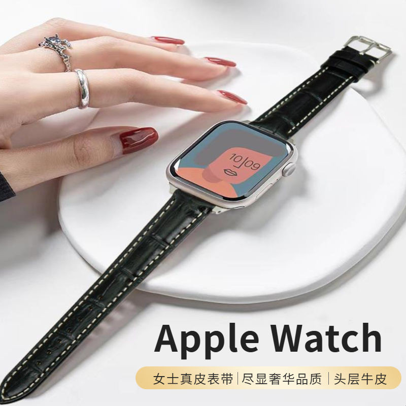 สายนาฬิกาข้อมือ หนังวัว แบบนิ่ม กันน้ํา เข้ากับทุกการแต่งกาย สําหรับ Apple watch iwatch พร้อมส่ง