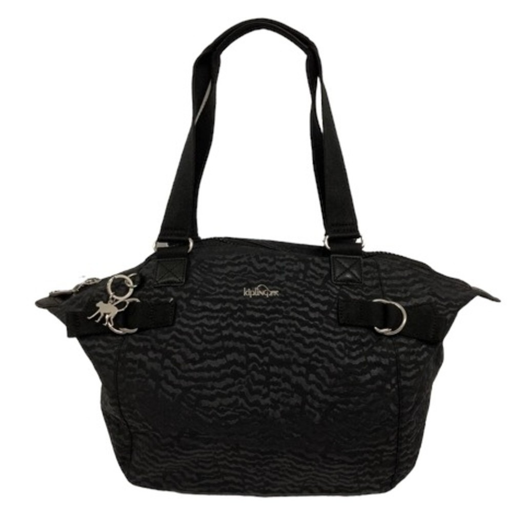 Kipling Handbag Shoulder Bag Nylon Animal Pattern Black Women Direct from Japan Secondhand