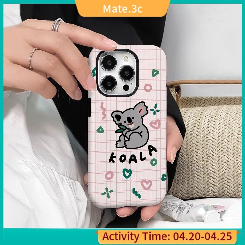 ใหม่ เคสป้องกันโทรศัพท์มือถือ ลายหมีโคอาล่าน่ารัก สองชั้น กันกระแทก สําหรับ Iphone 13 14PRO 15 14 X7S