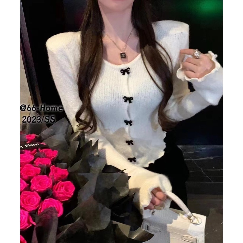เทศกาลขนาดเล ็ กสวมใส ่ สีแดงถักเสื ้ อสเวตเตอร ์ ถักผู ้ หญิงฤดูใบไม ้ ร ่ วงฤดูหนาว High-End ความรู ้ สึกสวมใส ่ สไตล ์ ฝรั ่ งเศส Filigreek เอว Chic สวยขนาดเล ็ กด ้ านบนเราตารางหมายเหตุ THR