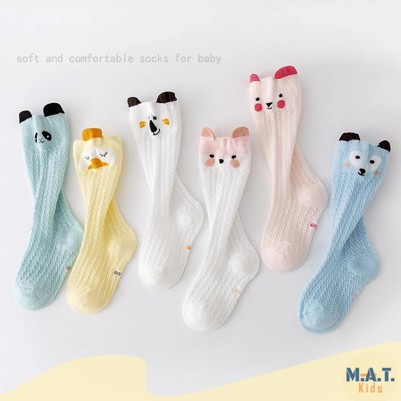 ถุงเท้าเด็ก ข้อยาว การ์ตูนสัตว์ (0-3 ขวบ) พร้อมส่งจากไทย