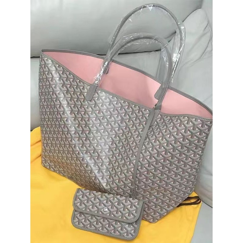 Goyard 170Anniversary Limited Gray Pink Gray Green Large Capacity Tote Bag