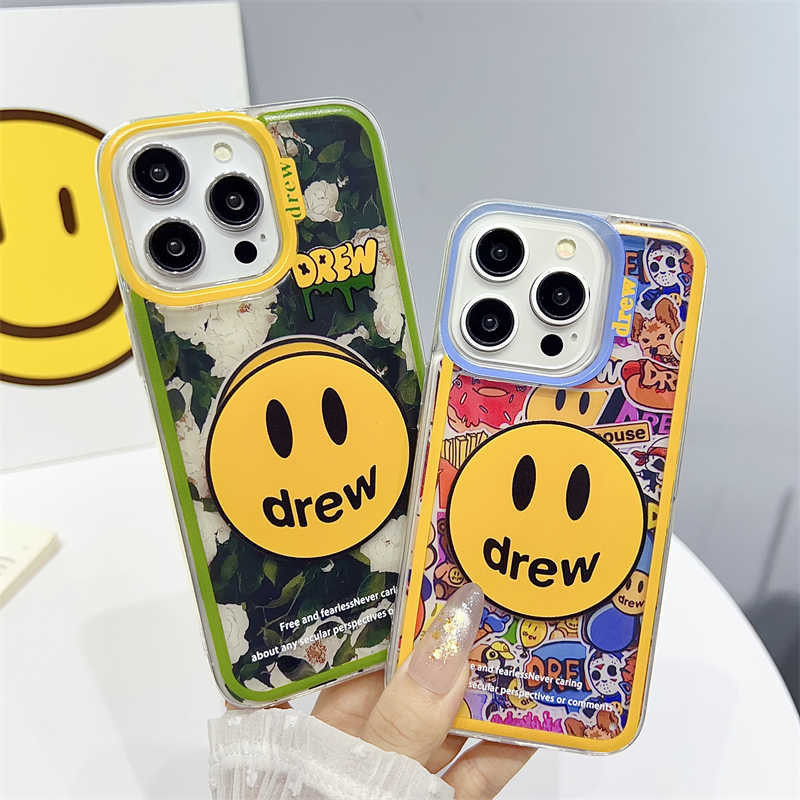 【Drew】เคสโทรศัพท์มือถือแบบนิ่ม กันกระแทก ลายเพ้นท์ IMD สองชั้น สําหรับ iPhone 11 12 13 14 15 Pro Max