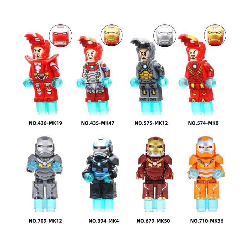 ใช ้ งานร ่ วมกับ Lego Avengers Iron League Mango Mark Tony Stark MK50 ประกอบ Building Block Minifigure SH4L