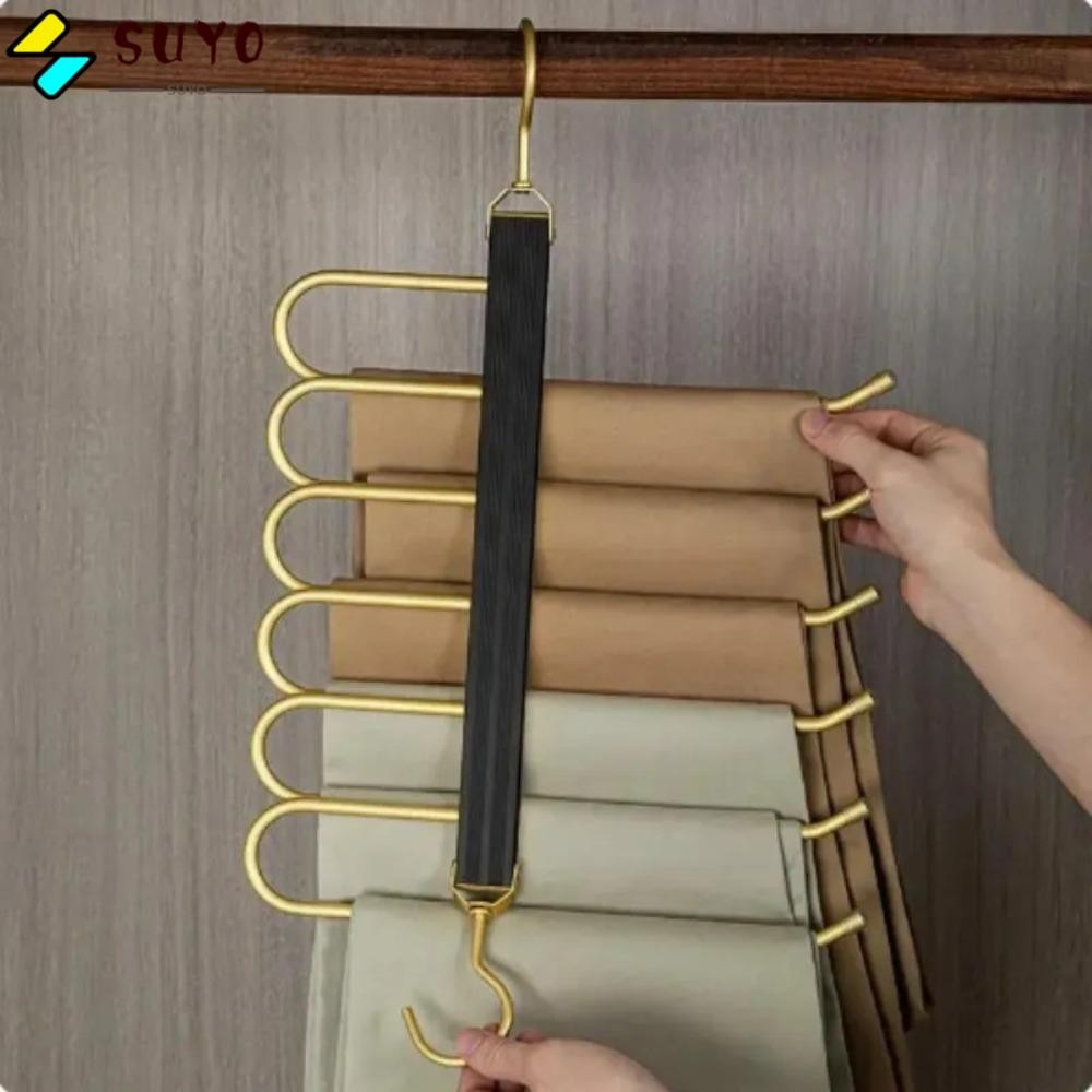 Suyo Magic Pants Hangers, Multi-function พับกางเกงแขวน , สแตนเลสหมุนได ้ ลื ่ นแห ้ งราวแขวนเสื ้ อผ ้ าบ ้ าน