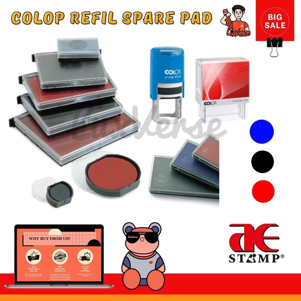 COLOP Ink Pad คุณภาพสูง - เปลี่ยนหมึกสํารองสําหรับ P10 P20 P30 P40 P50 R12 R17 R24 R30 R40 AE