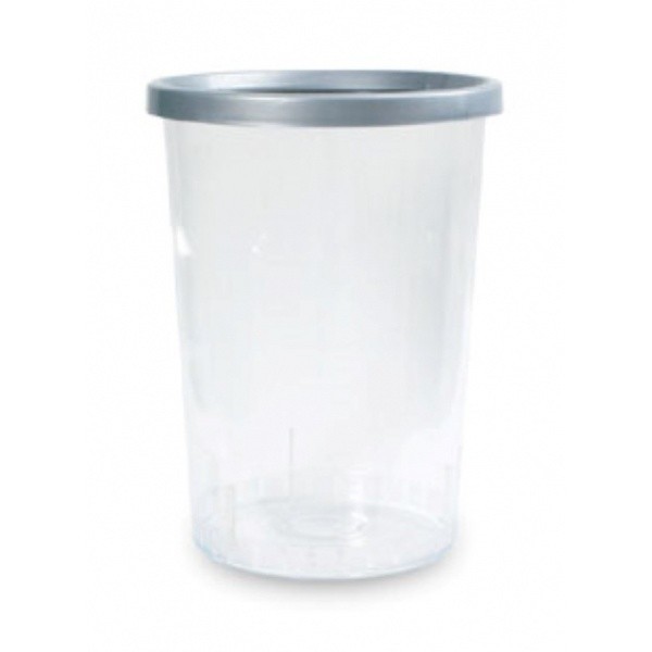 GlobalHouse KEEP IN ถังขยะโปร่ง ขอบสีเงิน 45 ลิตร 38.5×38.5×51.2ซม. รุ่น RW9269 สีใส สินค้าของแท้คุณภาพดี