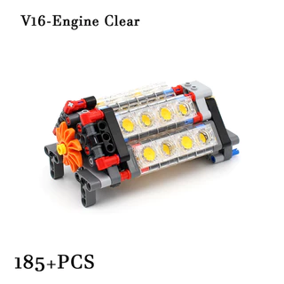 6 ความเร็ว US Ver ลําดับเกียร์เครื่องยนต์ V16 ชุด MOC Building Blocks ใช้งานร่วมกับ High-tech DIY ของเล่นเพื่อการศึกษา