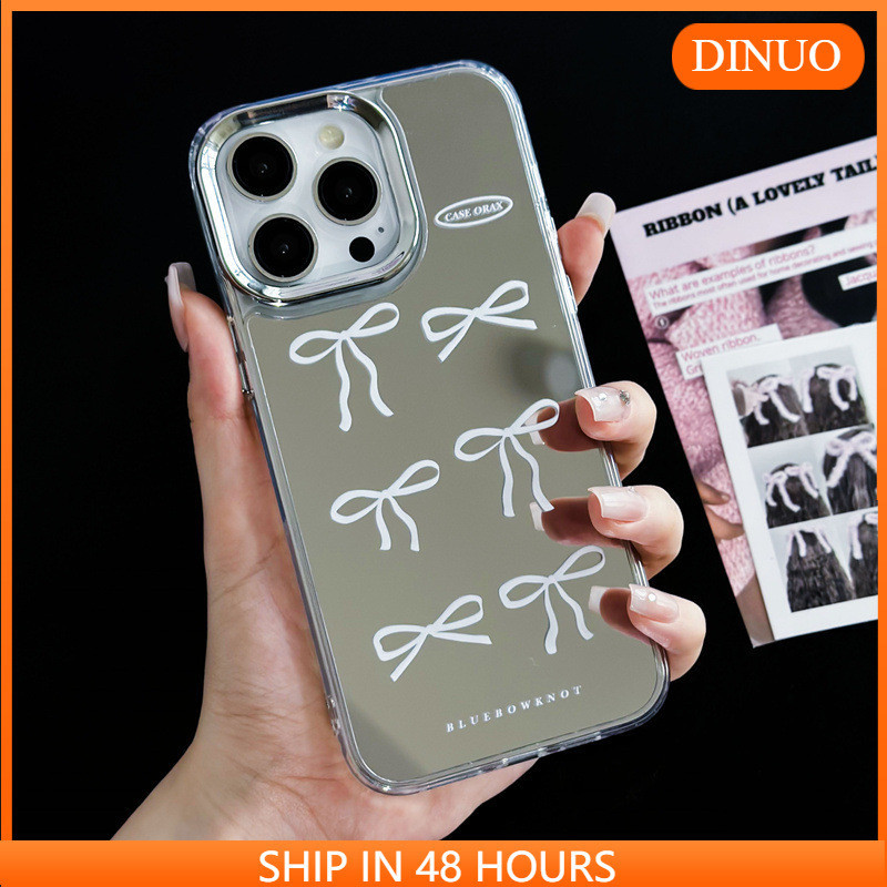 เคสโทรศัพท ์ กระจกสามในหนึ ่ งเดียวโบว ์ เหมาะสําหรับ iphone15/14promax/13/12/11/XR/XS/XSMAX/7/8PLUS-DINUO