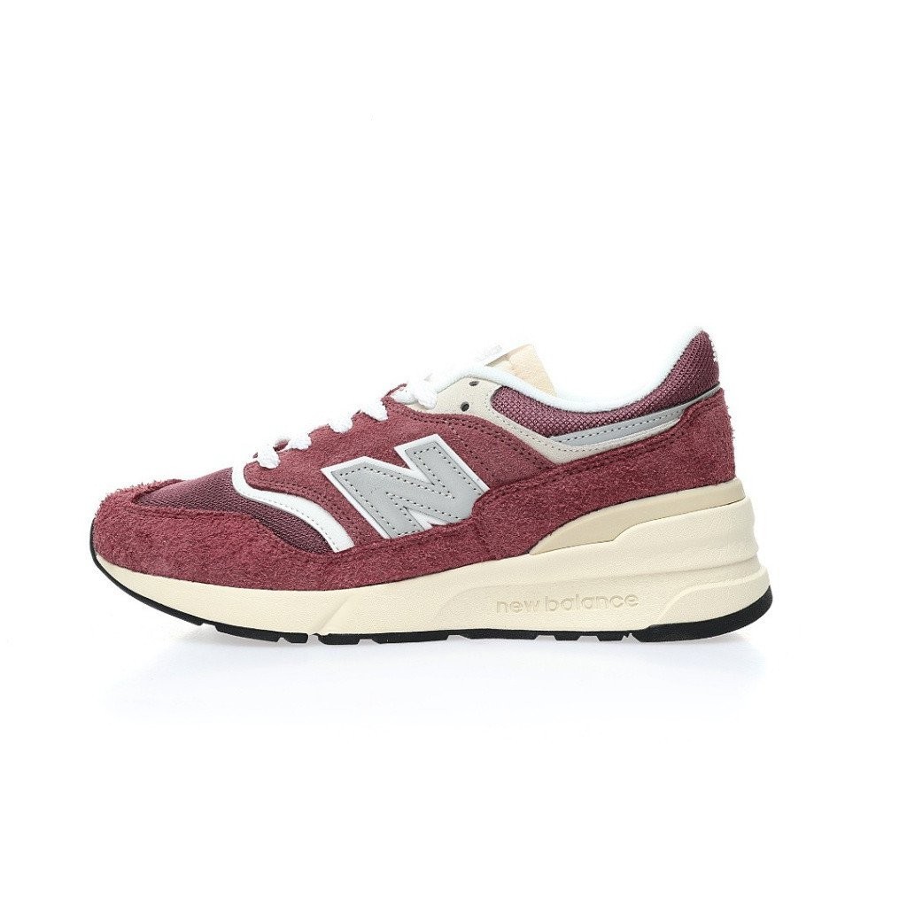 Nn Yun dong New Balance 997R "Wine Redปรับปรุง Edition Series Low cut Classic Vintage Thick Sole Casual Sports Jogging Shoes " ไวน ์ ข ้ าวแดงสีขาว U997RCC