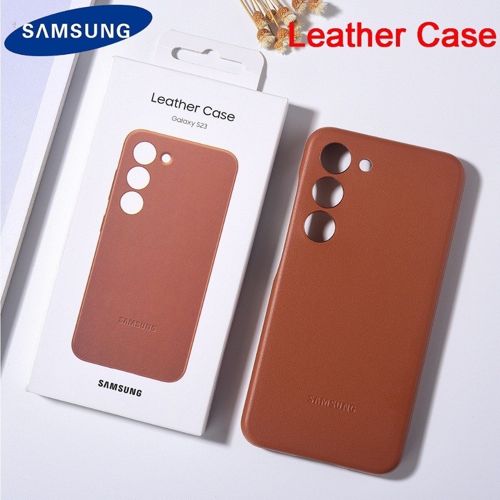 เคสหนังแท ้ Samsung ของแท ้ สําหรับ Galaxy S22/S22 PLUS/S23/S23 PLUS ฝาครอบป ้ องกันของแท ้ พร ้ อมกล ่ อง